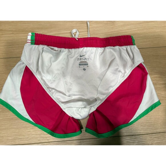 Nike Dri-FIT Running Shorts Girls Size S Pink Green White Athletic Tempo - Picture 8 of 10